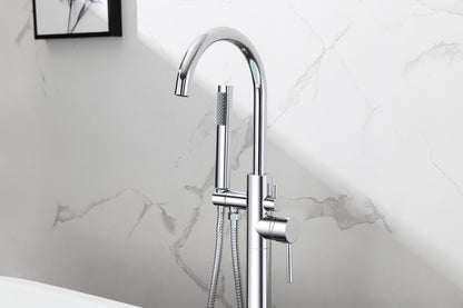 Elegant Furniture & Lighting - Steven Floor Mounted Roman Tub Faucet with Handshower in Chrome - FAT-8001PCH veiw 5