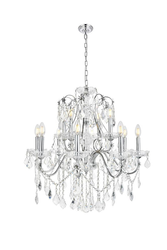 Elegant Furniture & Lighting - St. Francis 12 light Chrome Chandelier Clear Royal Cut Crystal - V2015D28C/RC veiw 1