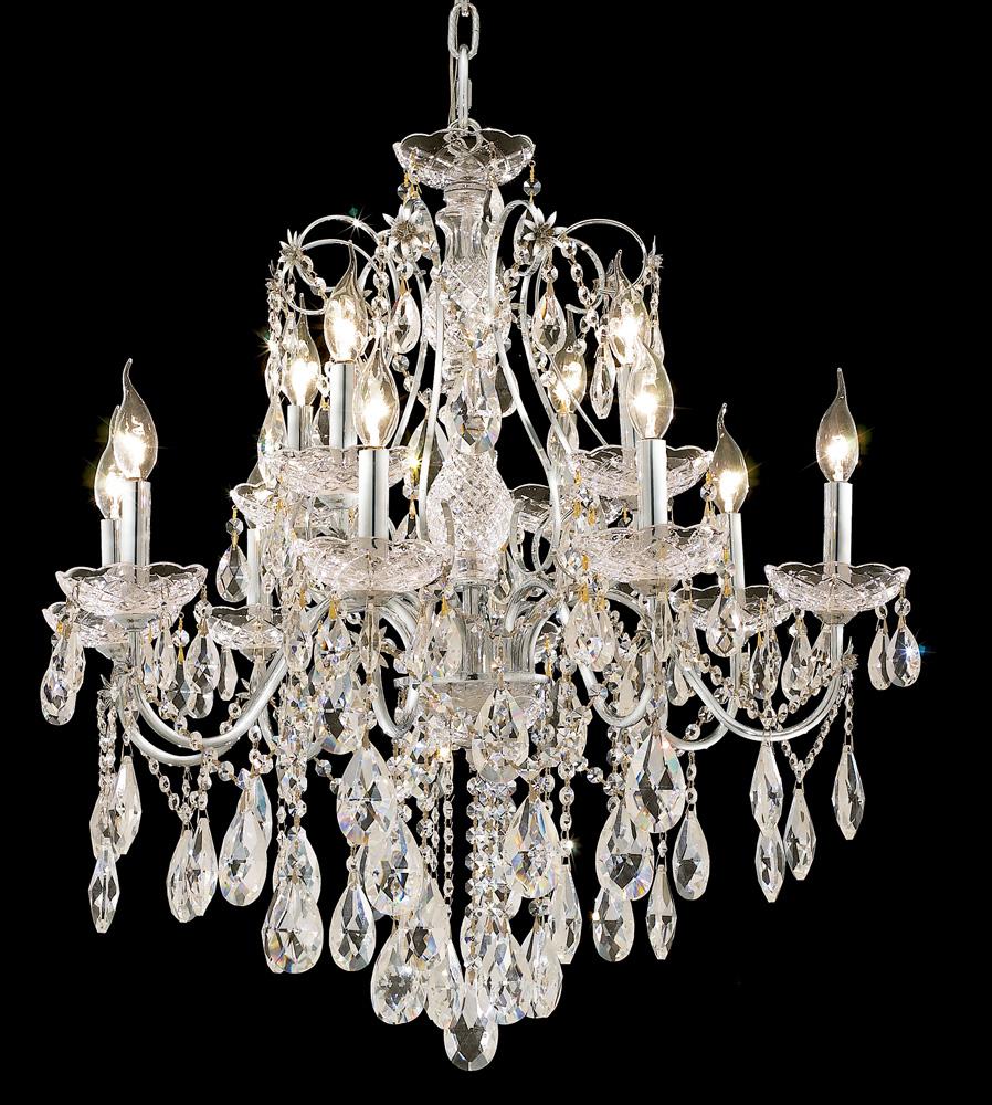 Elegant Furniture & Lighting - St. Francis 12 light Chrome Chandelier Clear Royal Cut Crystal - 2016D28C/RC veiw 1