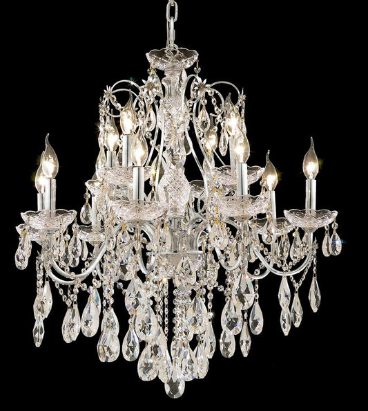 Elegant Furniture & Lighting - St. Francis 12 light Chrome Chandelier Clear Royal Cut Crystal - 2016D28C/RC veiw 1