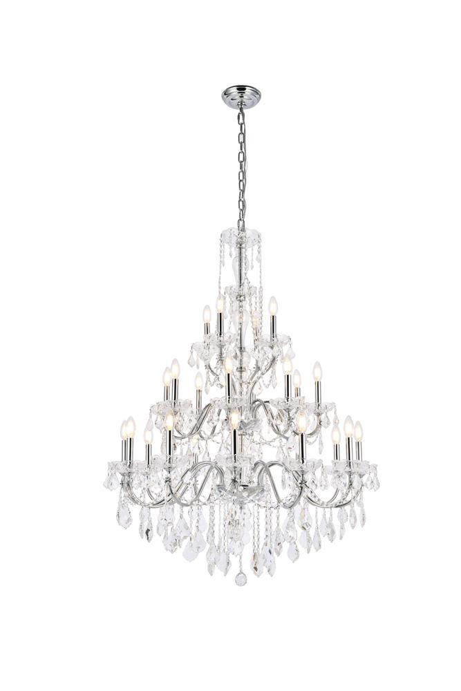 Elegant Furniture & Lighting - St. Francis 24 light Chrome Chandelier Clear Royal Cut Crystal - V2015G36C/RC veiw 1