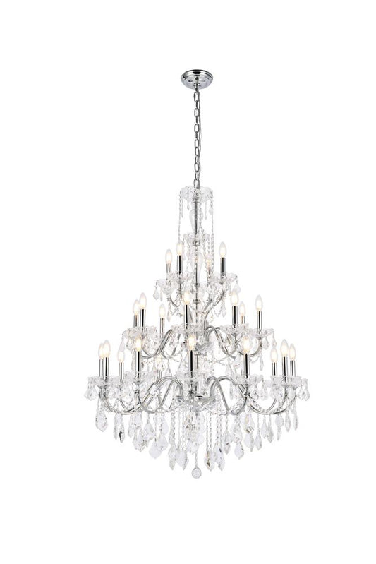 Elegant Furniture & Lighting - St. Francis 24 light Chrome Chandelier Clear Royal Cut Crystal - V2015G36C/RC veiw 1