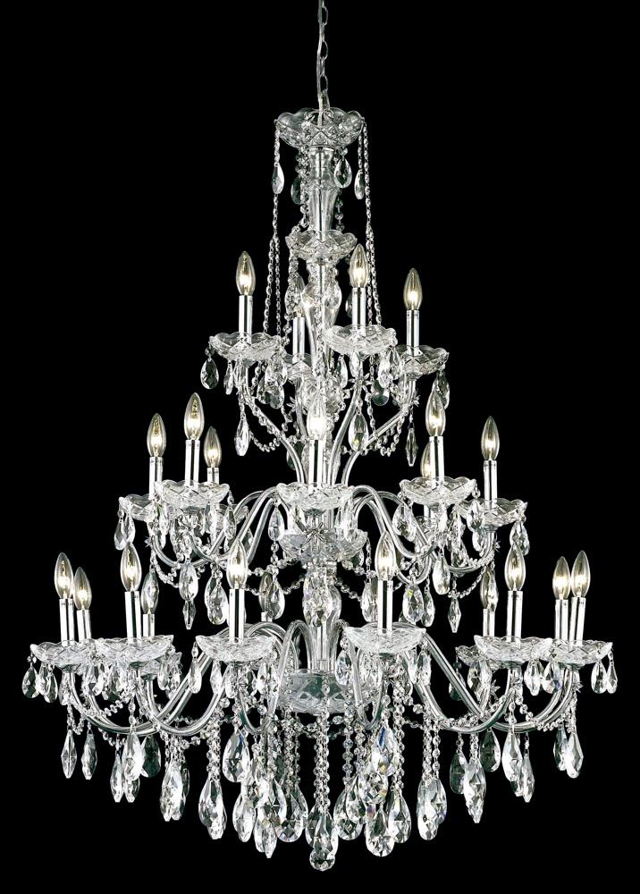 Elegant Furniture & Lighting - St. Francis 24 light Chrome Chandelier Clear Royal Cut Crystal - 2016G36C/RC veiw 1