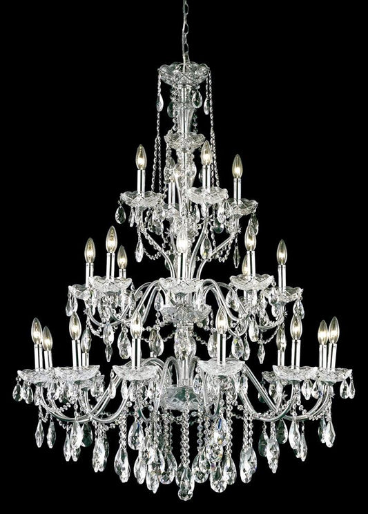 Elegant Furniture & Lighting - St. Francis 24 light Chrome Chandelier Clear Royal Cut Crystal - 2016G36C/RC veiw 1