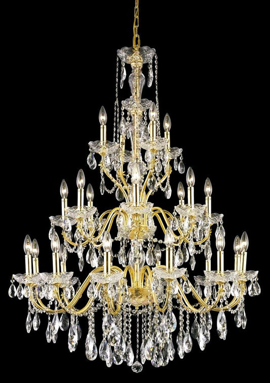Elegant Furniture & Lighting - St. Francis 24 light Gold Chandelier Clear Royal Cut Crystal - 2016G36G/RC veiw 1