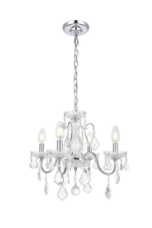 Elegant Furniture & Lighting - St. Francis 4 light Chrome Pendant Clear Royal Cut Crystal - V2015D17C/RC veiw 1