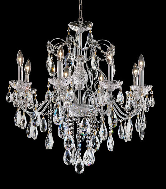 Elegant Furniture & Lighting - St. Francis 8 light Chrome Chandelier Clear Royal Cut Crystal - 2016D26C/RC veiw 1