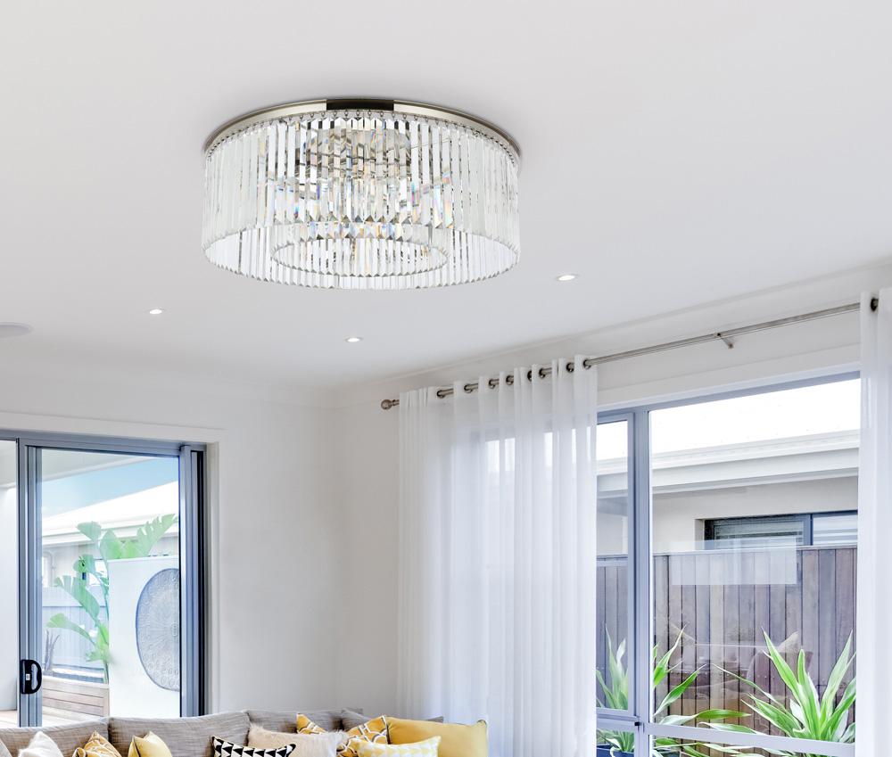 Elegant Furniture & Lighting - Sydney 10 light polished nickel Flush Mount Clear Royal Cut Crystal - 1238F43PN/RC veiw 1