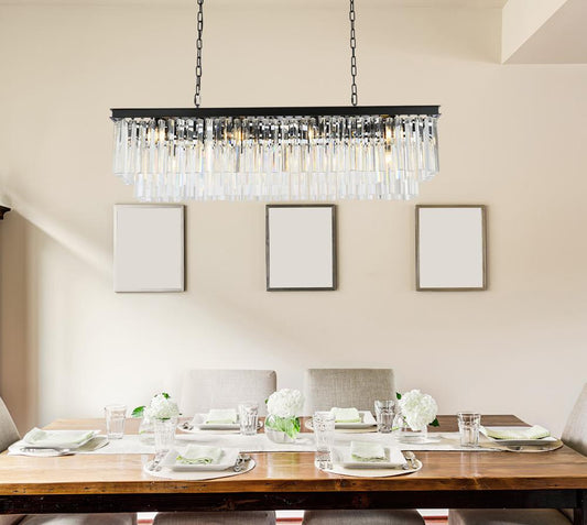 Elegant Furniture & Lighting - Sydney 12 light Matte Black Chandelier Clear Royal Cut Crystal - 1202D50MB/RC veiw 1