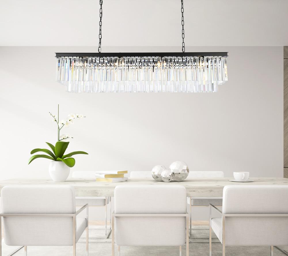 Elegant Furniture & Lighting - Sydney 12 light Matte Black Chandelier Clear Royal Cut Crystal - 1202D60MB/RC veiw 1
