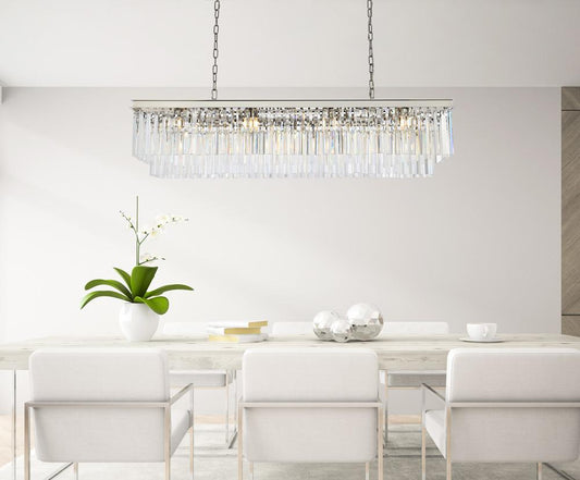 Elegant Furniture & Lighting - Sydney 12 light polished nickel Chandelier Clear Royal Cut Crystal - 1202D60PN/RC veiw 1