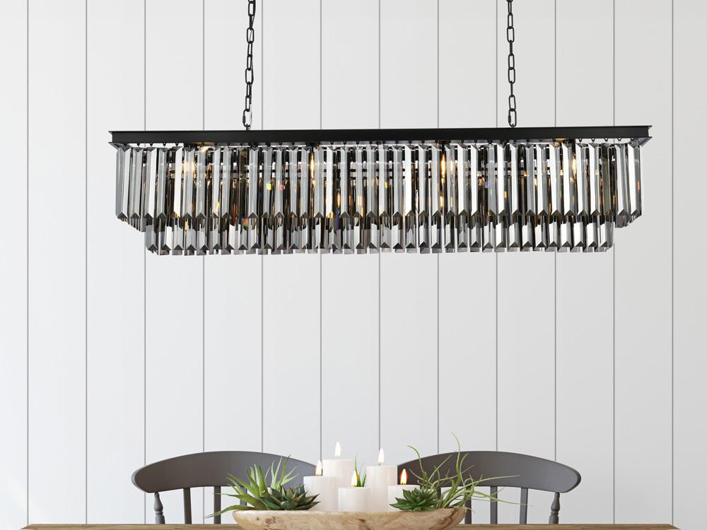Elegant Furniture & Lighting - Sydney 12 light Matte Black Chandelier Silver Shade (Grey) Royal Cut Crystal - 1232D60MB-SS/RC veiw 1