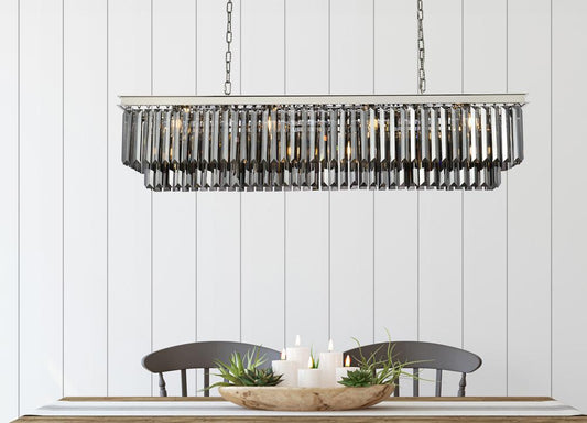 Elegant Furniture & Lighting - Sydney 12 light polished nickel Chandelier Silver Shade (Grey) Royal Cut Crystal - 1232D60PN-SS/RC veiw 1