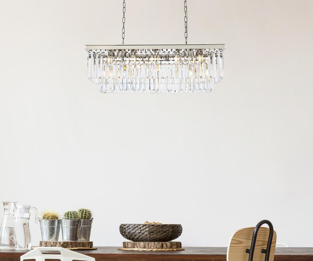 Elegant Furniture & Lighting - Sydney 12 light polished nickel Chandelier Clear Royal Cut Crystal - 1232D40PN/RC veiw 1
