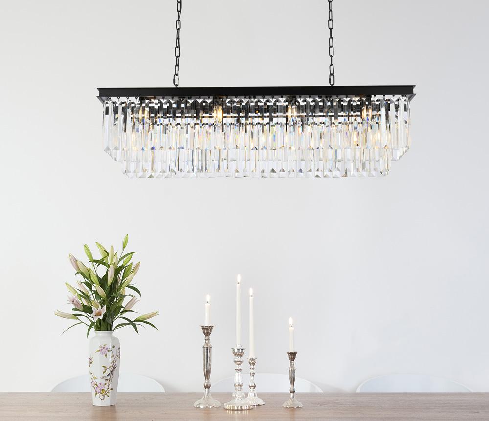 Elegant Furniture & Lighting - Sydney 12 light Matte Black Chandelier Clear Royal Cut Crystal - 1232D50MB/RC veiw 1