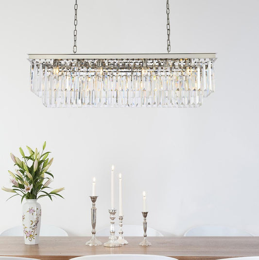Elegant Furniture & Lighting - Sydney 12 light polished nickel Chandelier Clear Royal Cut Crystal - 1232D50PN/RC veiw 1