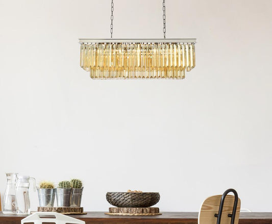 Elegant Furniture & Lighting - Sydney 12 light polished nickel Chandelier Golden Teak (Smoky) Royal Cut Crystal - 1232D40PN-GT/RC veiw 1