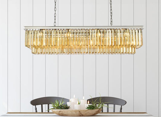 Elegant Furniture & Lighting - Sydney 12 light polished nickel Chandelier Golden Teak (Smoky) Royal Cut Crystal - 1232D60PN-GT/RC veiw 1