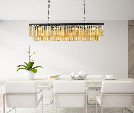Elegant Furniture & Lighting - Sydney 12 light Matte Black Chandelier Golden Teak (Smoky) Royal Cut Crystal - 1202D60MB-GT/RC veiw 1