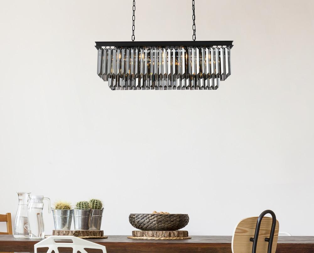 Elegant Furniture & Lighting - Sydney 12 light Matte Black Chandelier Silver Shade (Grey) Royal Cut Crystal - 1232D40MB-SS/RC veiw 1