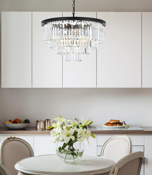 Elegant Furniture & Lighting - Sydney 17 light Matte Black Chandelier Clear Royal Cut Crystal - 1231D32MB/RC veiw 1