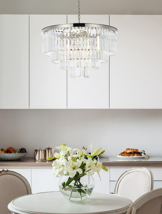 Elegant Furniture & Lighting - Sydney 17 light polished nickel Chandelier Clear Royal Cut Crystal - 1231D32PN/RC veiw 1