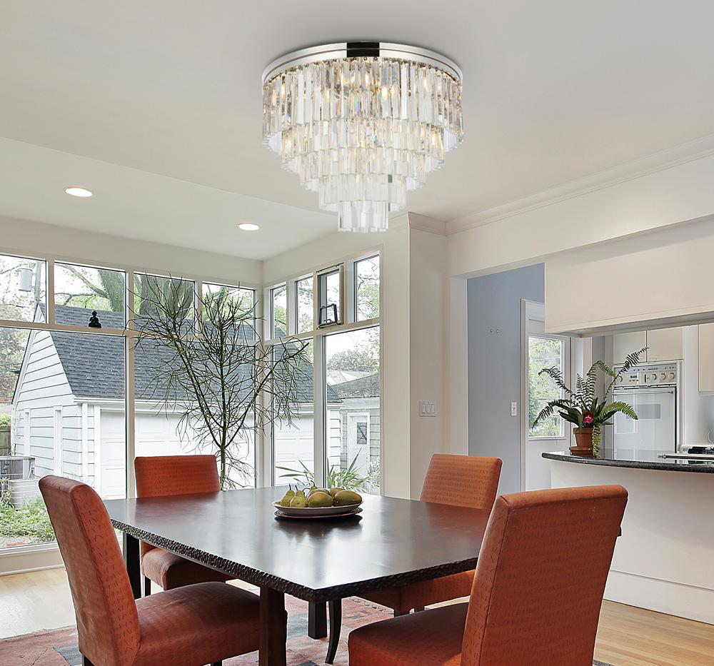 Elegant Furniture & Lighting - Sydney 17 light polished nickel Flush Mount Clear Royal Cut Crystal - 1201F32PN/RC veiw 1