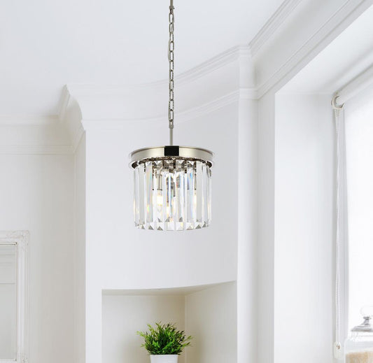 Elegant Furniture & Lighting - Sydney 3 light polished nickel Pendant Clear Royal Cut Crystal - 1238D12PN/RC veiw 1