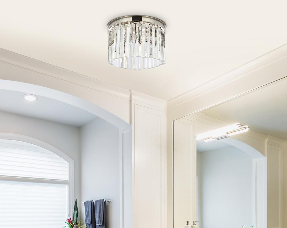 Elegant Furniture & Lighting - Sydney 3 light polished nickel Flush Mount Clear Royal Cut Crystal - 1208F16PN/RC veiw 1