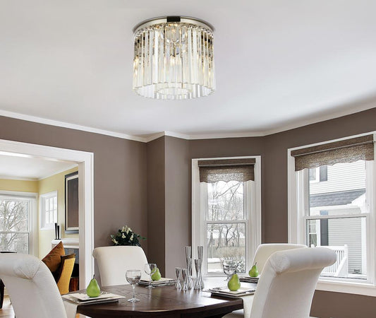 Elegant Furniture & Lighting - Sydney 6 light polished nickel Flush Mount Clear Royal Cut Crystal - 1208F20PN/RC veiw 1