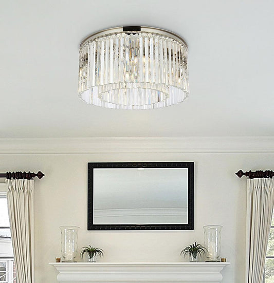 Elegant Furniture & Lighting - Sydney 8 light polished nickel Flush Mount Clear Royal Cut Crystal - 1208F31PN/RC veiw 1