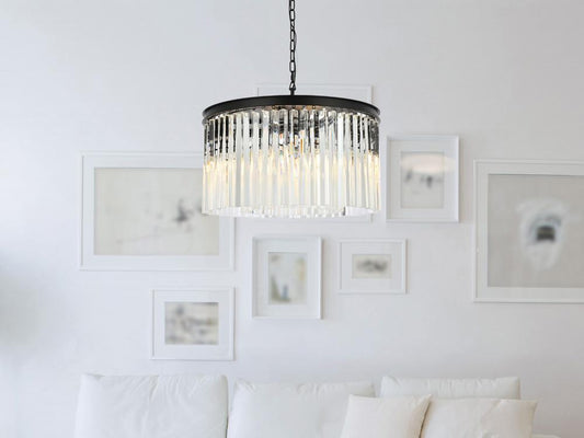Elegant Furniture & Lighting - Sydney 8 light Matte Black Chandelier Clear Royal Cut Crystal - 1208D26MB/RC veiw 1