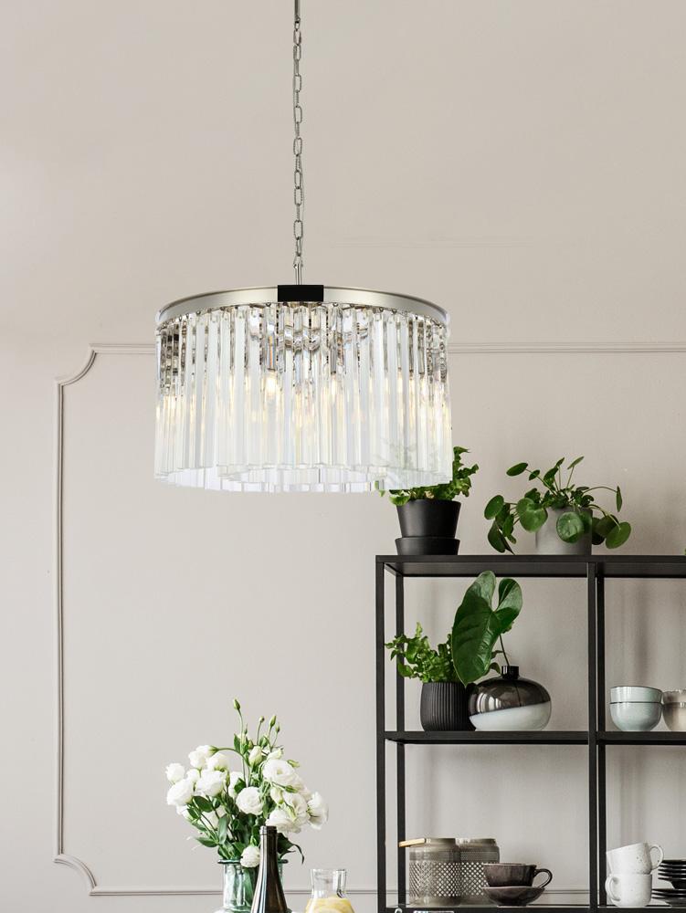 Elegant Furniture & Lighting - Sydney 8 light polished nickel Chandelier Clear Royal Cut Crystal - 1208D26PN/RC veiw 1