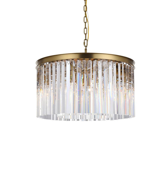Elegant Furniture & Lighting - Sydney 26 inch round crystal chandelier in satin gold - 1208D26SG/RC veiw 1