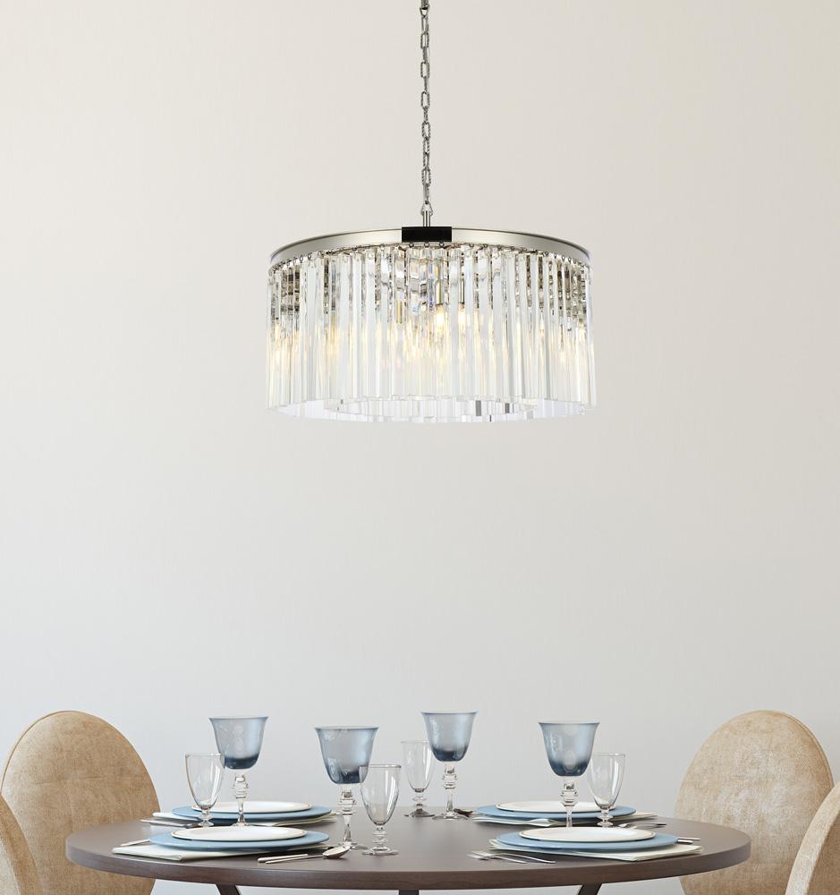Elegant Furniture & Lighting - Sydney 8 light polished nickel Chandelier Clear Royal Cut Crystal - 1208D31PN/RC veiw 1