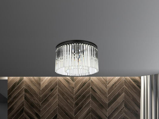Elegant Furniture & Lighting - Sydney 8 light Matte Black Flush Mount Clear Royal Cut Crystal - 1208F26MB/RC veiw 1