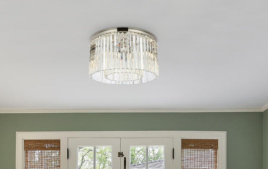 Elegant Furniture & Lighting - Sydney 8 light polished nickel Flush Mount Clear Royal Cut Crystal - 1208F26PN/RC veiw 1