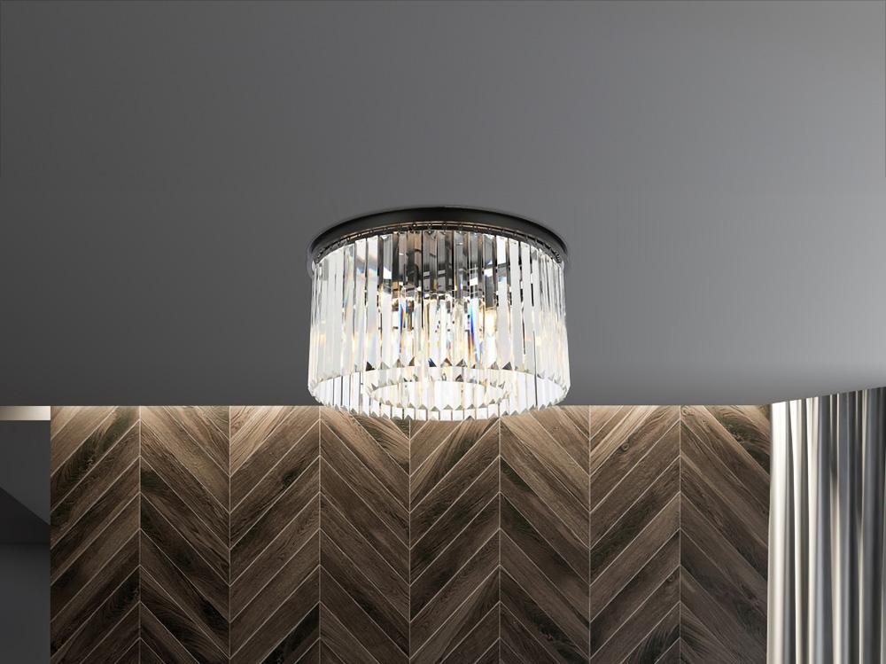 Elegant Furniture & Lighting - Sydney 8 light Matte Black Flush Mount Clear Royal Cut Crystal - 1238F26MB/RC veiw 1