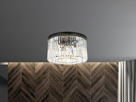 Elegant Furniture & Lighting - Sydney 8 light Matte Black Flush Mount Clear Royal Cut Crystal - 1238F26MB/RC veiw 1