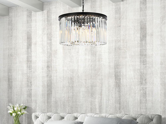 Elegant Furniture & Lighting - Sydney 8 light Matte Black Chandelier Clear Royal Cut Crystal - 1238D26MB/RC veiw 1