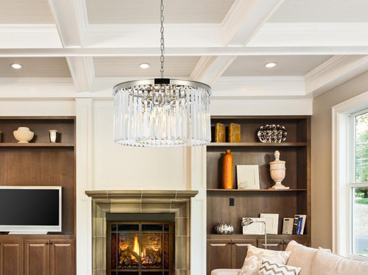 Elegant Furniture & Lighting - Sydney 8 light polished nickel Chandelier Clear Royal Cut Crystal - 1238D26PN/RC veiw 1