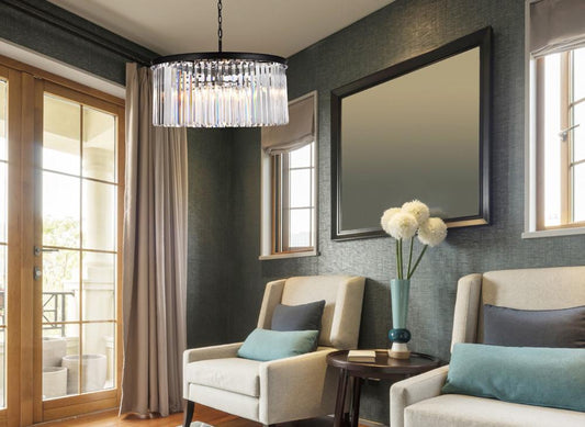 Elegant Furniture & Lighting - Sydney 8 light Matte Black Chandelier Clear Royal Cut Crystal - 1238D31MB/RC veiw 1