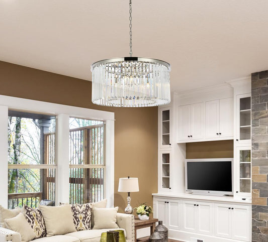 Elegant Furniture & Lighting - Sydney 8 light polished nickel Chandelier Clear Royal Cut Crystal - 1238D31PN/RC veiw 1