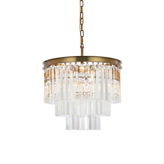 Elegant Furniture & Lighting - Sydney 20 inch round crystal chandelier in satin gold - 1201D20SG/RC veiw 1