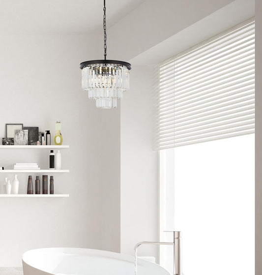 Elegant Furniture & Lighting - Sydney 9 light Matte Black Chandelier Clear Royal Cut Crystal - 1231D20MB/RC veiw 1