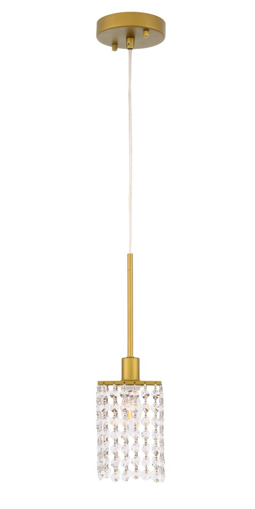 Elegant Furniture & Lighting - Taylor 1 light Brass Pendant - LD7500BR veiw 1