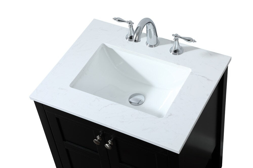 Elegant Furniture & Lighting - Theo 24 inch Single bathroom vanity in black - VF16424BK veiw 3