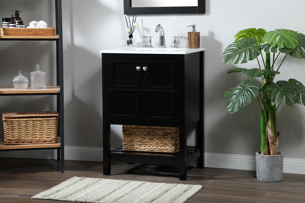 Elegant Furniture & Lighting - Theo 24 inch Single bathroom vanity in black - VF16424BK veiw 9