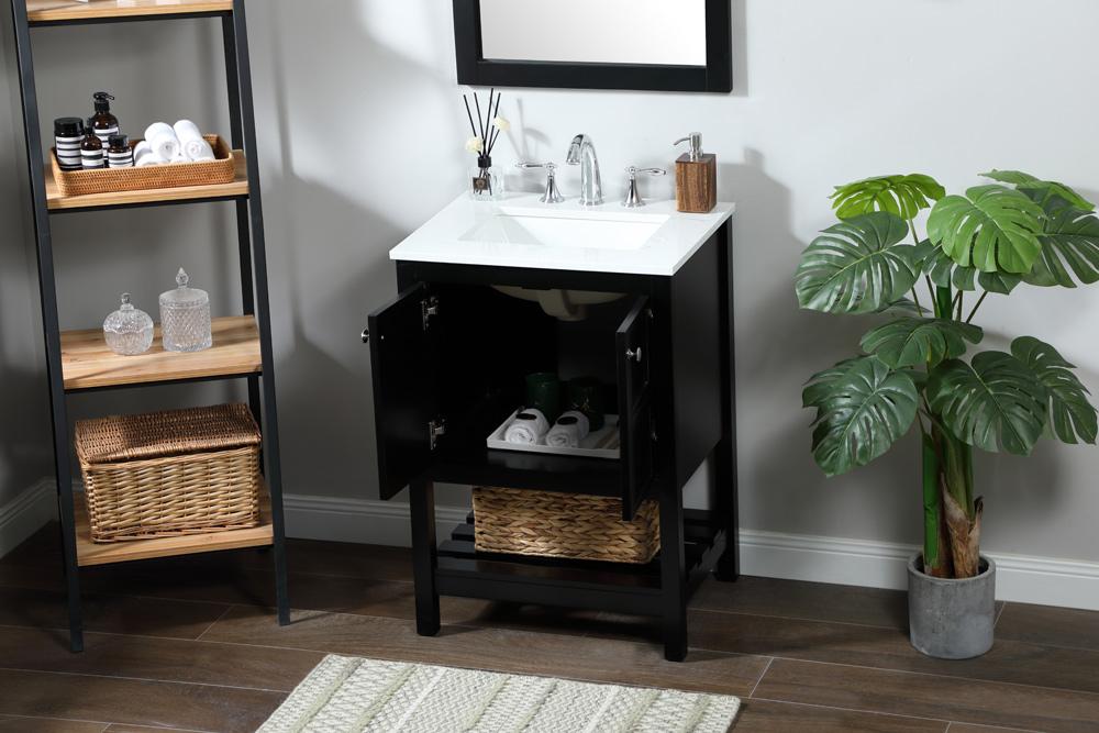 Elegant Furniture & Lighting - Theo 24 inch Single bathroom vanity in black - VF16424BK veiw 10