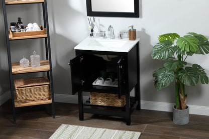 Elegant Furniture & Lighting - Theo 24 inch Single bathroom vanity in black - VF16424BK veiw 10